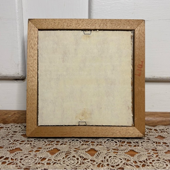 Vintage Small Plant Room Needlepoint Cross-stitch Embroidery Fiber Art Framed 6” - Picture 3 of 3